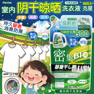 Haviao洗衣液日本原装 用强效去渍 进口室内阴干晾晒防霉除臭梅雨季