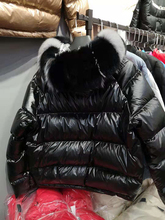 狐狸毛皮草大毛领双面穿女羽绒服1