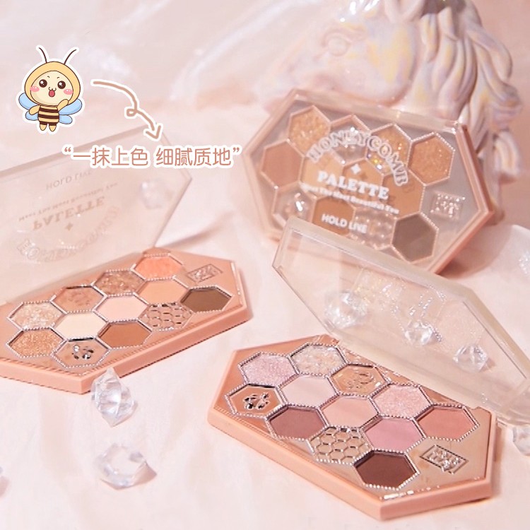 HOLDLIVE蜂巢眼影蜜茶奶哑光
