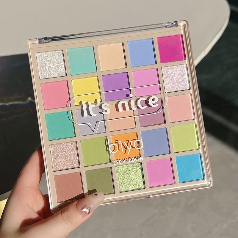 少女多巴胺小熊马卡龙25色眼影盘女珠光哑光闪粉橘棕色彩色舞台妆