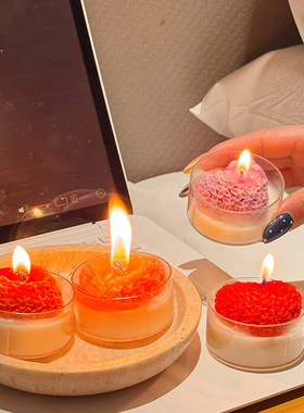 爱心玫瑰香薰蜡烛生日拍照香摆件