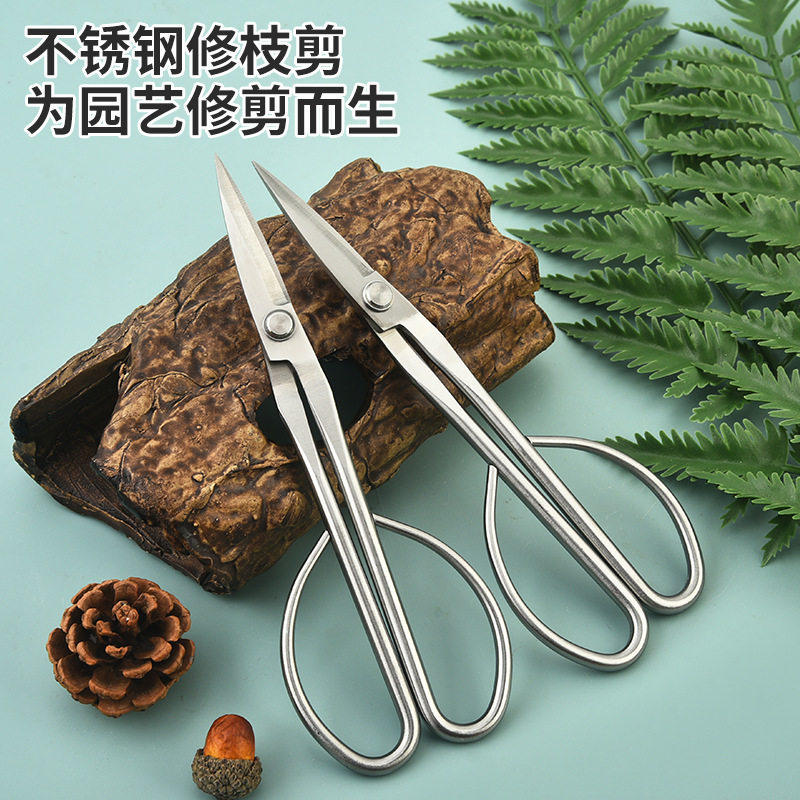 不锈钢叶芽剪盆景修剪花卉果树剪枝专用剪刀工具修枝枝叶剪园艺剪