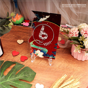 中国风中式酒红婚礼吉祥创意席位桌卡桌牌数字定制大气亚克力透明