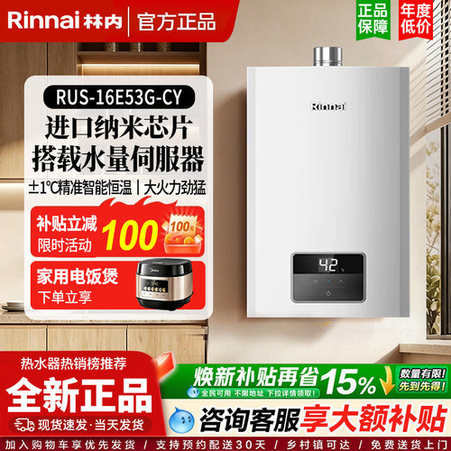 Rinnai/林内RUS-13/16E53G-CY燃气热水器水量伺服器家用53GC焕芯