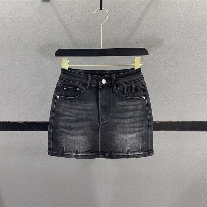 美式复古黑色牛仔半身裙女2026夏季高腰弹力显瘦紧身辣妹包臀短裙