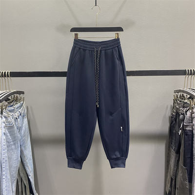 加绒束脚卫裤女运动九分哈伦裤