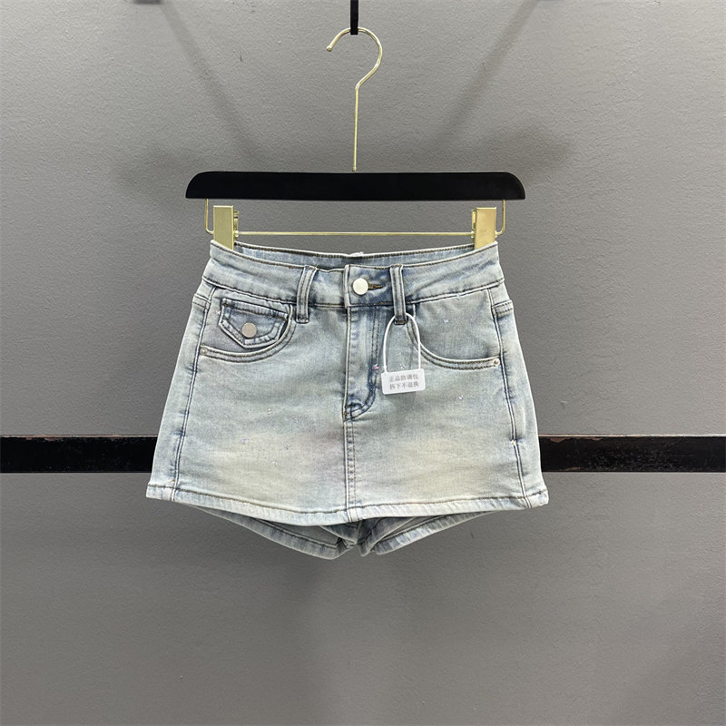 洋气闪闪亮片牛仔半身裙女2026夏季弹力紧身显瘦辣妹包臀短裙裤裙