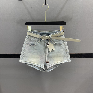 美式复古牛仔短裤女2026夏季新款小个子紧身显瘦辣妹A字阔腿热裤