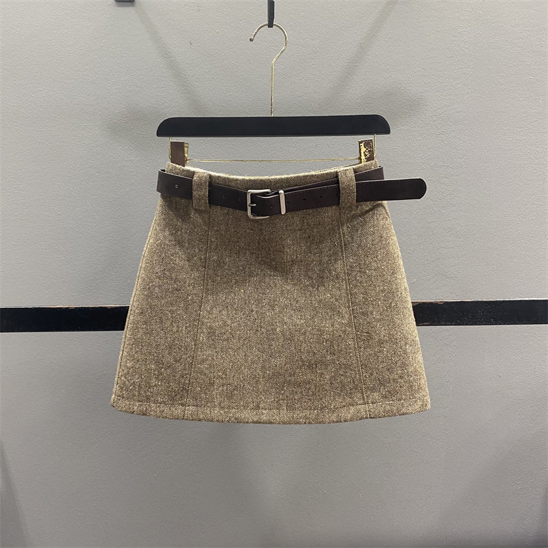 复古毛呢半身裙女2025秋冬新款气质高腰显瘦A字包臀裙防走光短裙,女装/女士精品,半身裙,淘宝优惠券,粉丝福利购,淘宝优惠卷