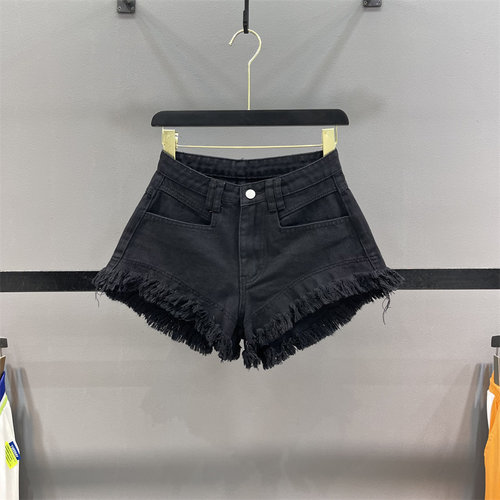 流苏牛仔短裤女A字阔腿辣妹热裤