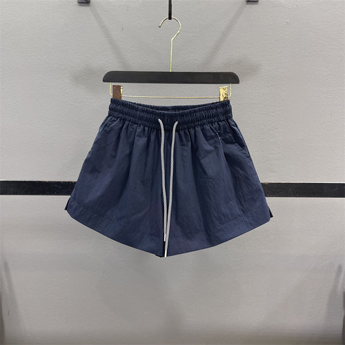 松紧腰抽绳速干运动短裤女热裤