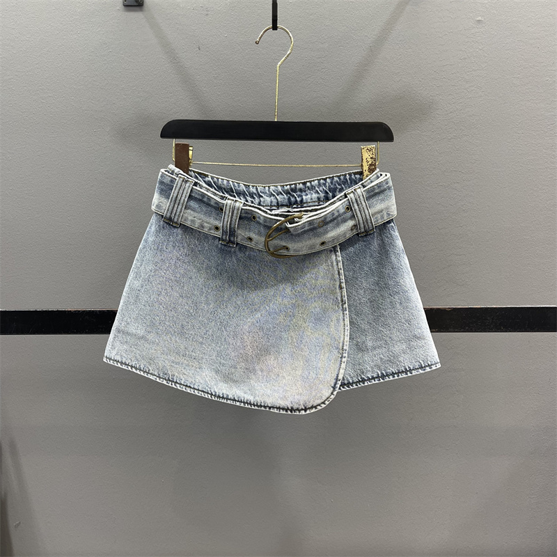美式辣妹不规则牛仔半身裙女短裙