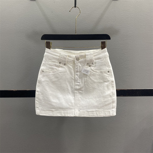 显瘦弹力包臀短裙 性感辣妹修身 白色牛仔半身裙女2026春夏新款 美式