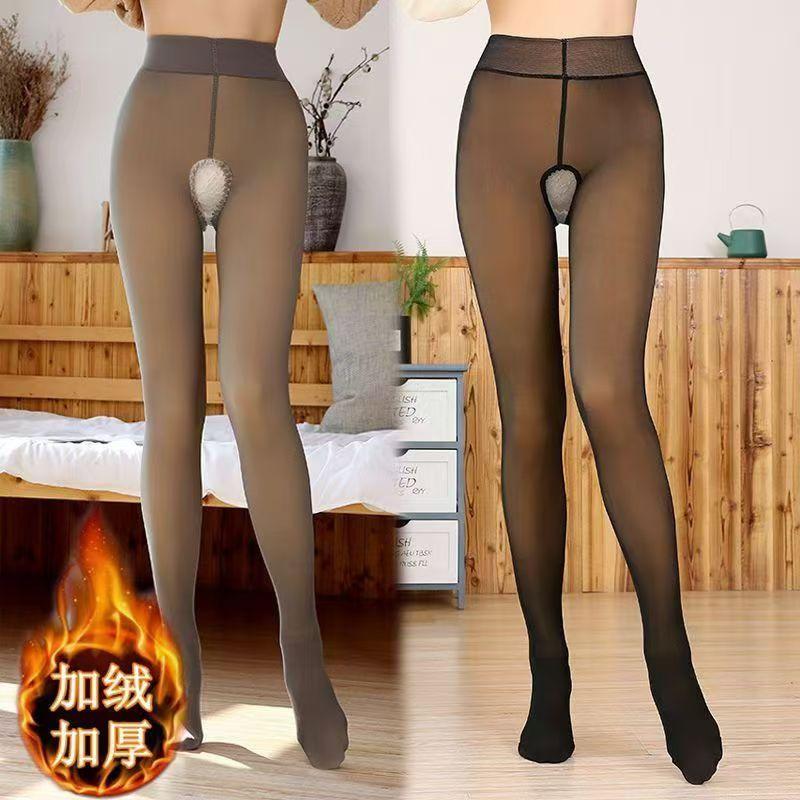 假透肉开裆空姐灰一体透肤大码加绒加厚打底连裤袜丝袜女秋冬薄款