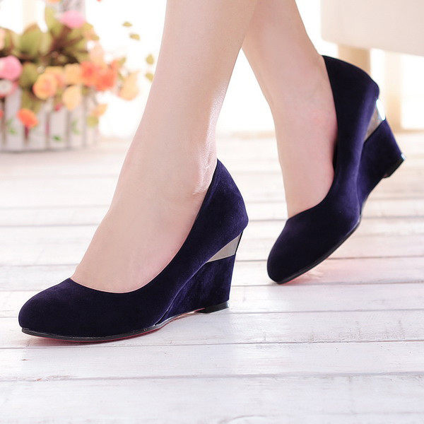 2020 Spring Korean Edition New women shoes Scrub Sequined heels Wedge Shoes Single shoes Clearancein the Women's Shoes, Low shoes  category - from Buy2taobao.com to provide professional Taobao agent buy service