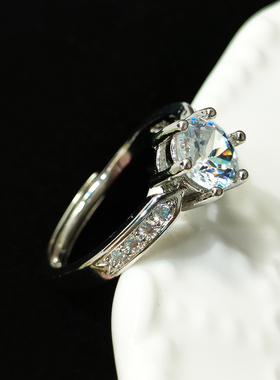 仿真结婚韩版单钻活口可调节戒指