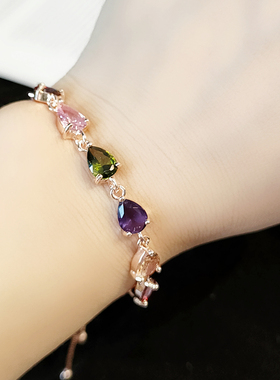 miija女电镀锆石百搭彩色手链
