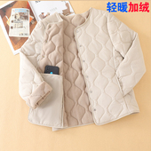 秋冬轻薄小棉服女短款 圆领休闲小棉衣百搭打底保暖V领内胆小棉袄