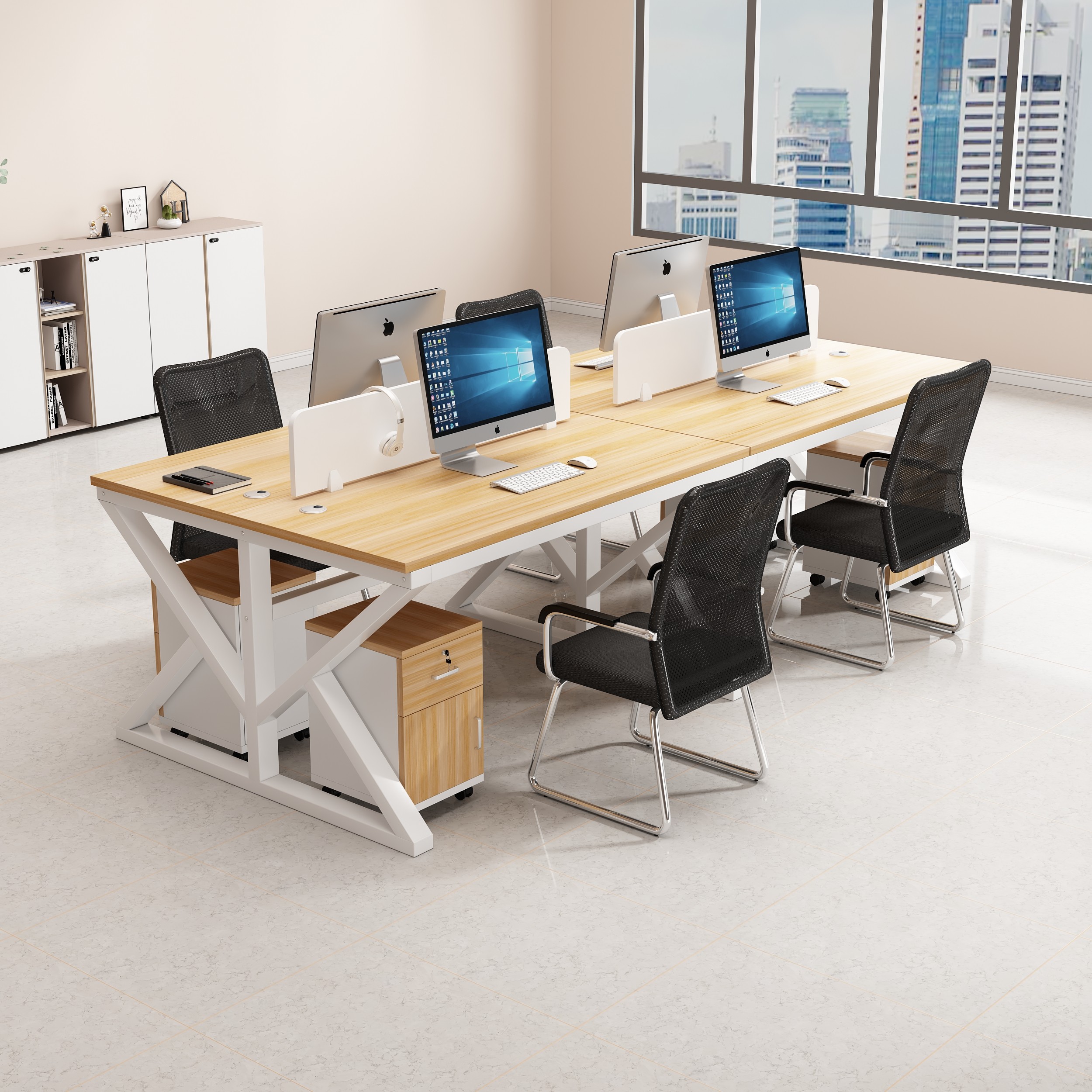 职员办公桌椅组合四六人位员工工位办公室可定制屏风工作位