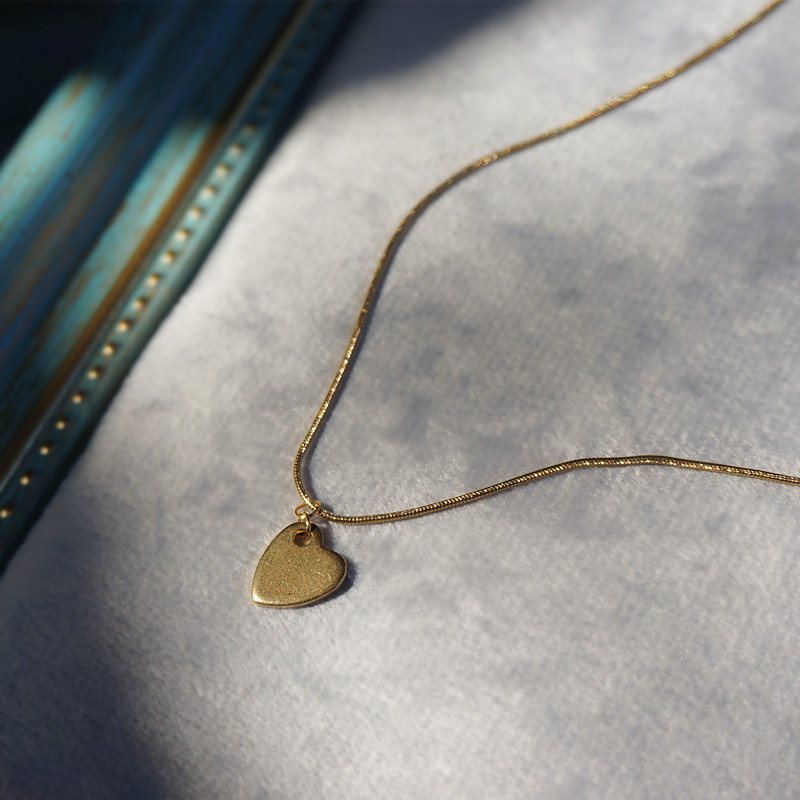 心形钛钢项链chorker不掉色女高级感锁骨链蛇链戴洗澡上班白领款