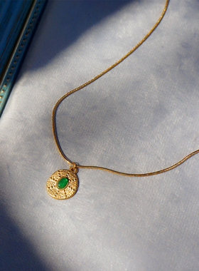 天然石钛钢项链chorker不掉色女高级感锁骨链蛇链送女友可戴洗澡