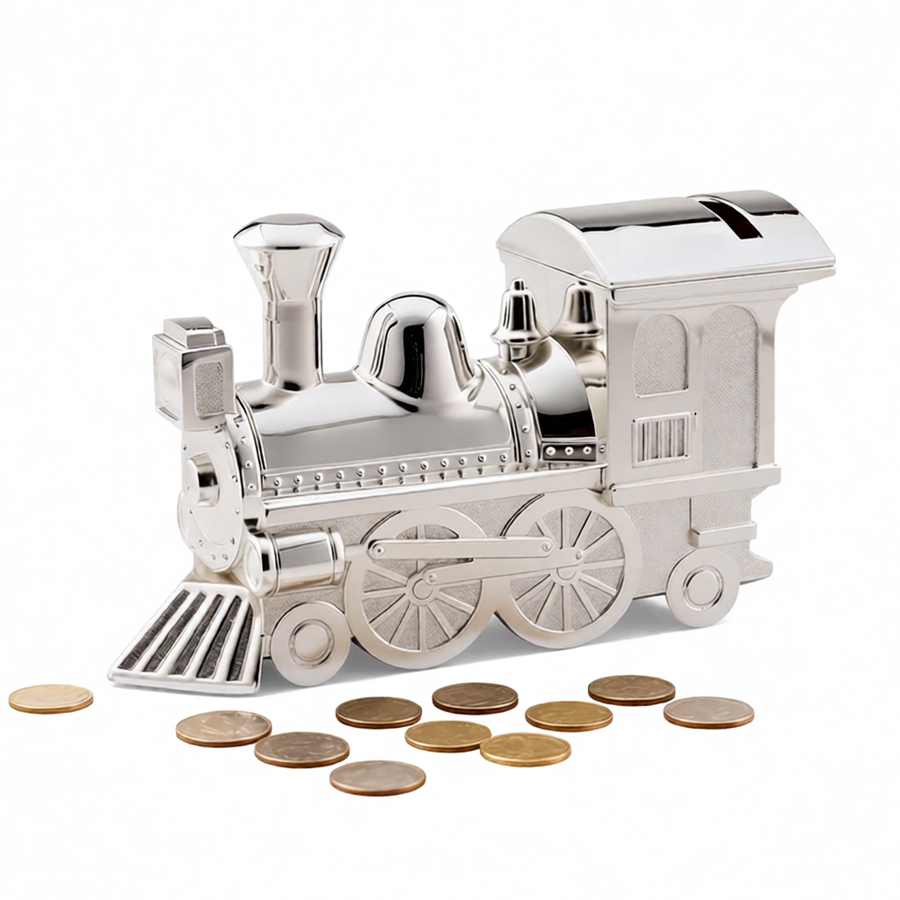欧式蒸汽火车模型储蓄罐金属存钱罐创意儿童存钱罐火车摆件礼盒