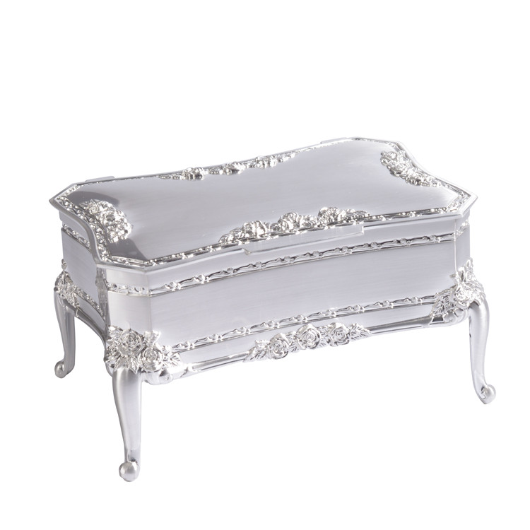 镀银玫瑰样板房结婚礼物珠宝盒