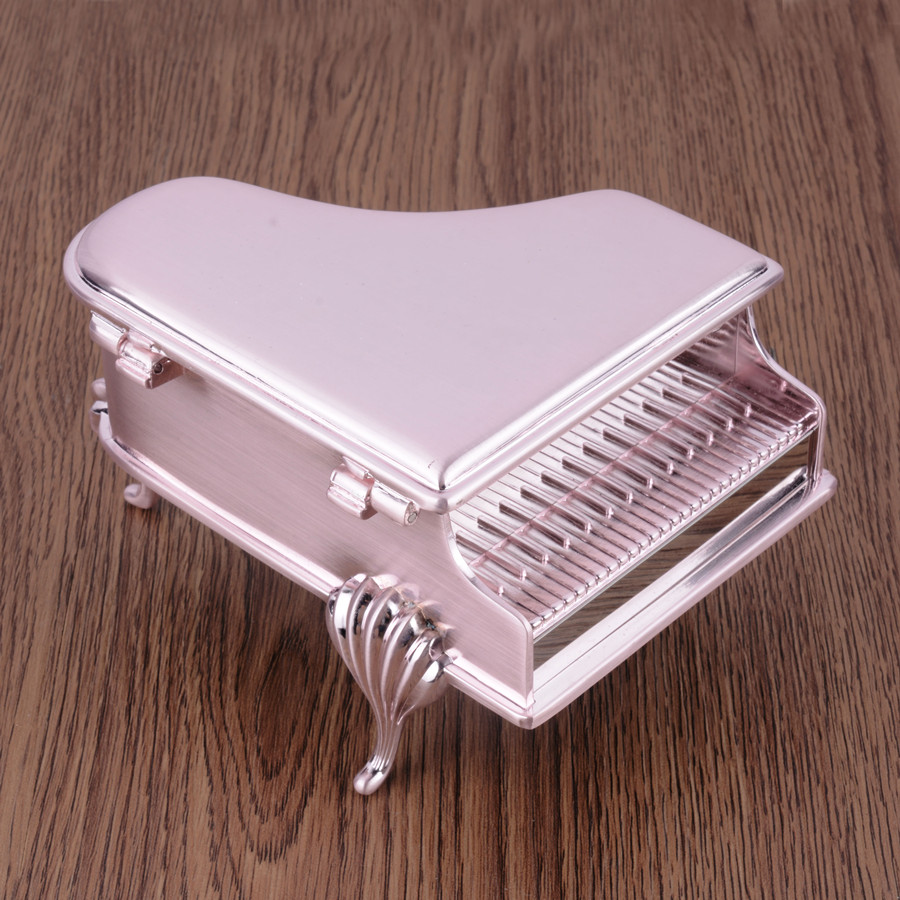 欧式玫瑰金钢琴音乐珠宝盒首饰盒饰品盒结婚生日礼品家居软装饰品