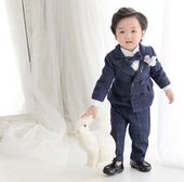 周岁生日男宝宝韩版 帅气英伦小童小西装 儿童西装 花童男童礼服套装