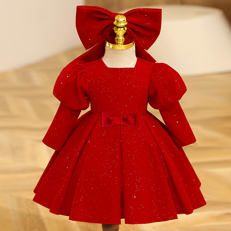 女宝宝花童公主裙周岁礼服洋气