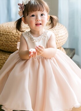 儿童礼服裙公主裙小花童宝宝婚纱裙蓬蓬裙钢琴演出晚礼服生日春款