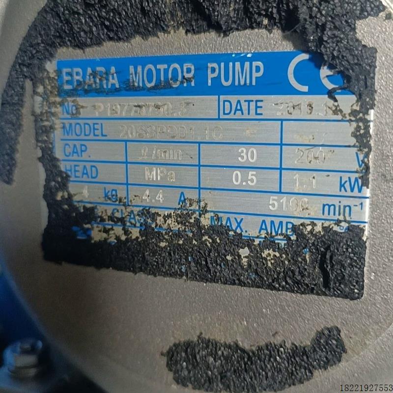 议价EBARA荏原泵MOTOR PUMP水泵 20SSPD01.1C 1.1KW 议价