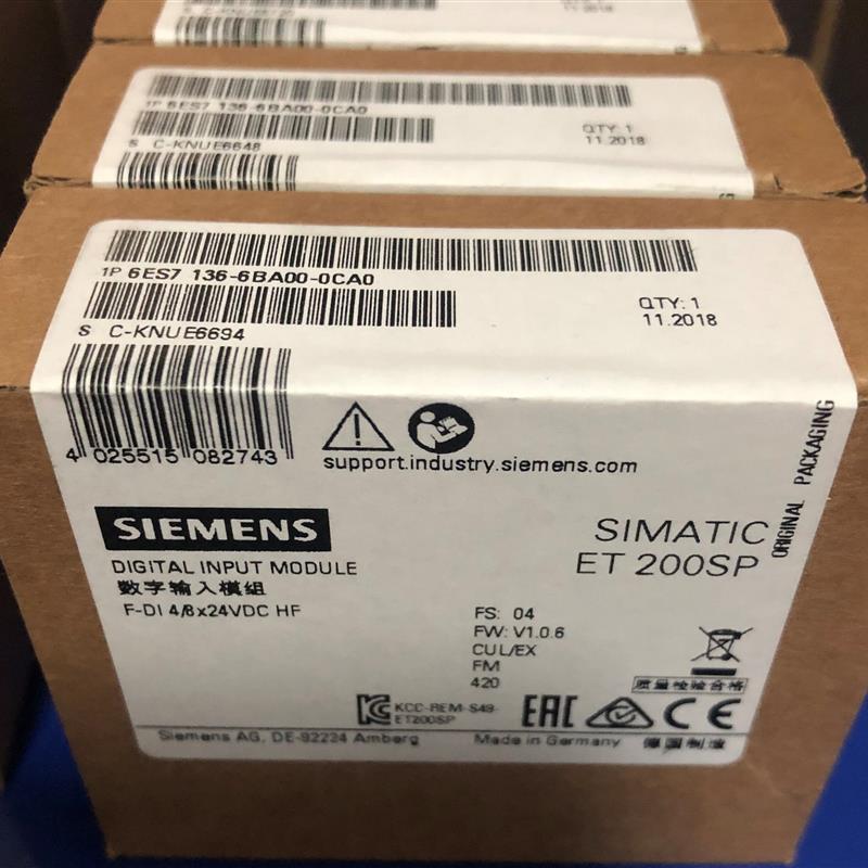 议价6ES76-6BA00-0CA0 ET200SP F-DI 8x24VDCHF 6ES7 6-6BA00-0CA