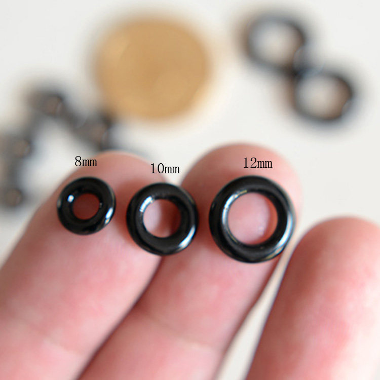 天然黑玛瑙圆圈闭口环隔圈 diy手工制作手链项链编绳珠宝饰品配件