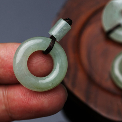 diy天然冰种圆圈平安扣指环散珠