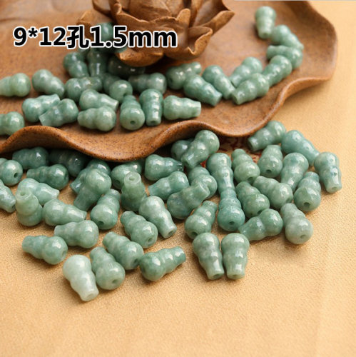 天然翡翠A货9x12玉葫芦DIY饰品配件手链项链挂饰手把件半成品散珠