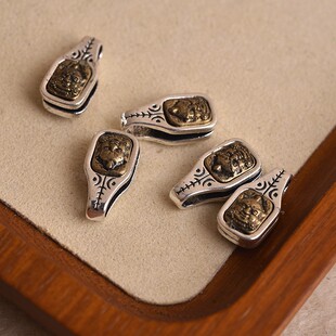 藏饰白铜扎基拉姆卡子手工编织手绳民族风diy饰品配件隔件复古风