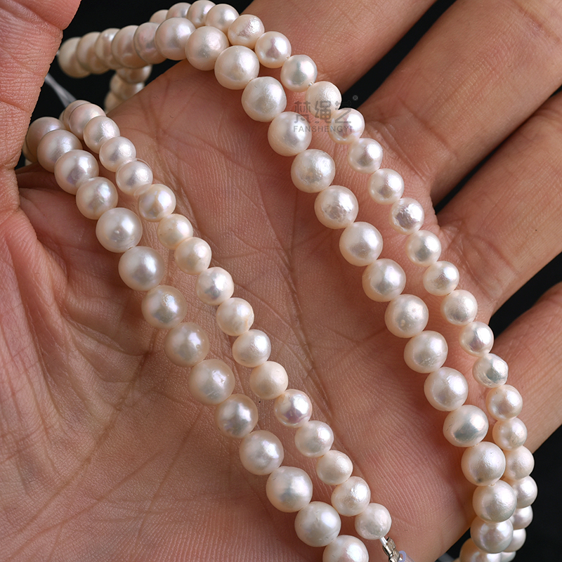 天然淡水珍珠项链散珠baby近圆珠
