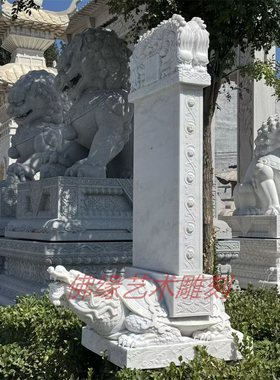 汉白玉石雕龙龟驮石碑寺庙寺院功德碑纪念碑石头碑户外墓碑摆件