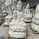 坐莲观音高1米 汉白玉石雕石佛像寺庙户外家居供奉观世音摆件定制