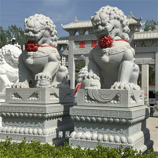 天安门狮子高3米 花岗岩石雕狮子公司寺庙祠堂门口看门狮子摆件