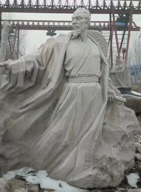 石雕花岗岩 黄石今  负荆请罪人物雕刻 广场大型人物景观摆件定制