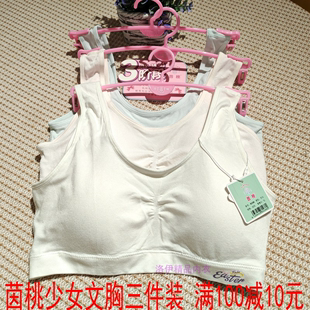 茵桃发育期少女内衣无钢圈背心15 18岁学生固定运动文胸3件B0266