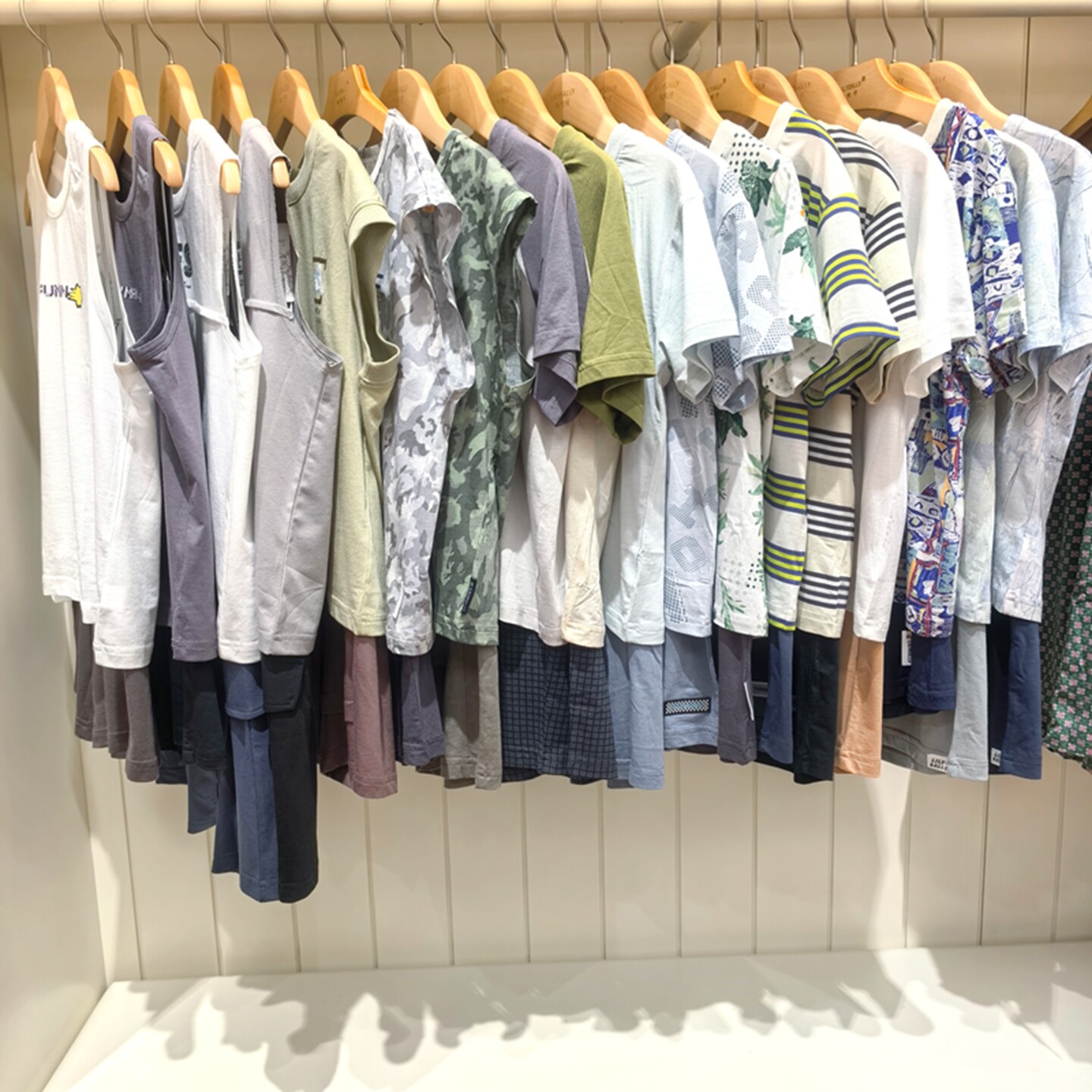 粒粒仔儿童T恤套装2026春夏莫代尔棉卡通印花大中小男童短袖短裤