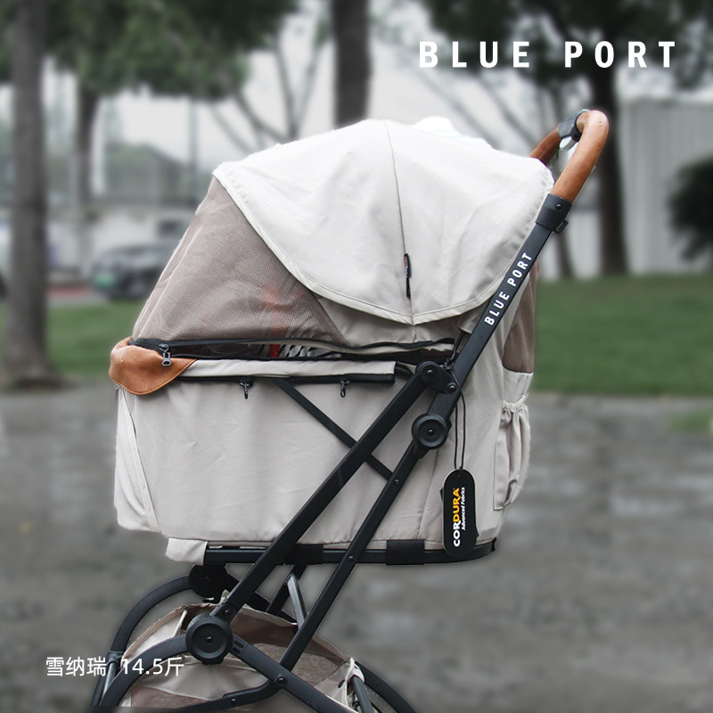 BluePort宠物轻便外出行推车一键收可折叠高景观防泼水中小型猫狗