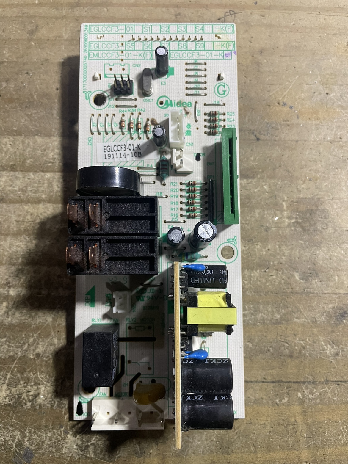 美的微波炉电脑板EGLCCF3-01-K控制变频显示板机型M1-L201B 四针