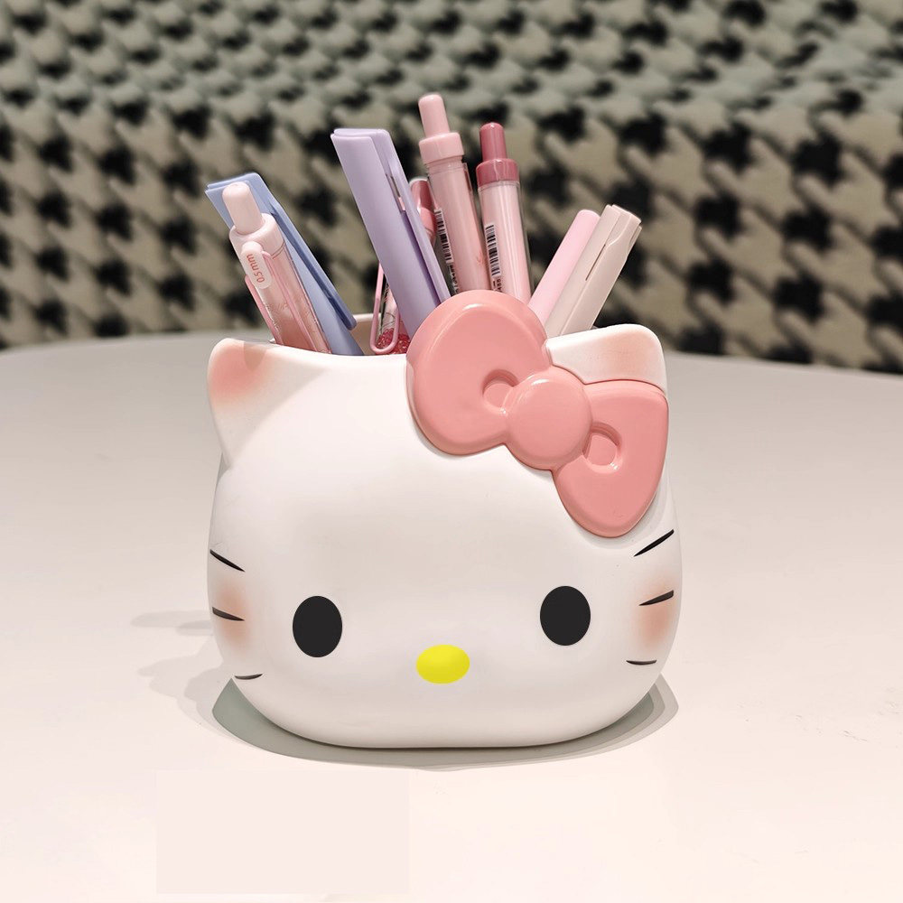 KT猫笔筒可爱猫咪笔桶少女心化妆笔收纳盒桌面摆件小猫文具收纳筒,文具电教/文化用品/商务用品,笔筒,淘宝优惠券,粉丝福利购,淘宝优惠卷