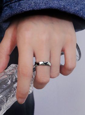 百搭开口乌斯个性戒指基础情侣简约男女莫比款*环AUG韩指环八月日