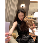 26新品 MummyCat下蛋喵 暗夜华尔兹 重工盘花刺绣拼接礼服连衣裙