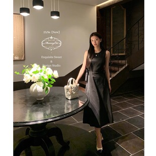 Mummy Cat下蛋喵【特别邀请】新品醋酸亚麻绑带背心礼服连衣裙